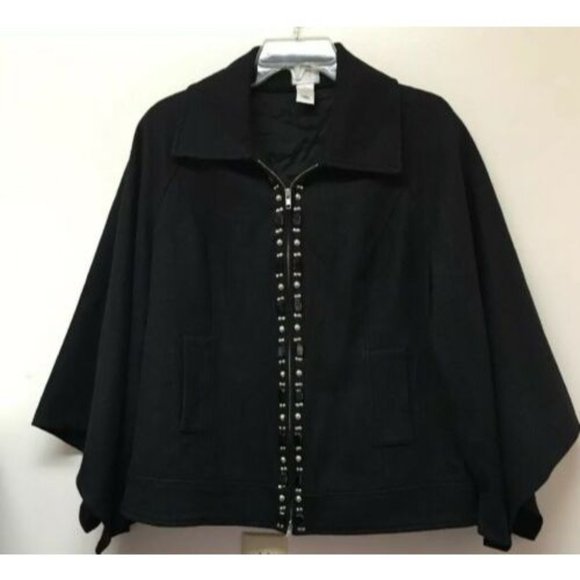 Hot in‎ Hollywood Unique Wool Jacket Kimono Sleeve - Picture 1 of 7